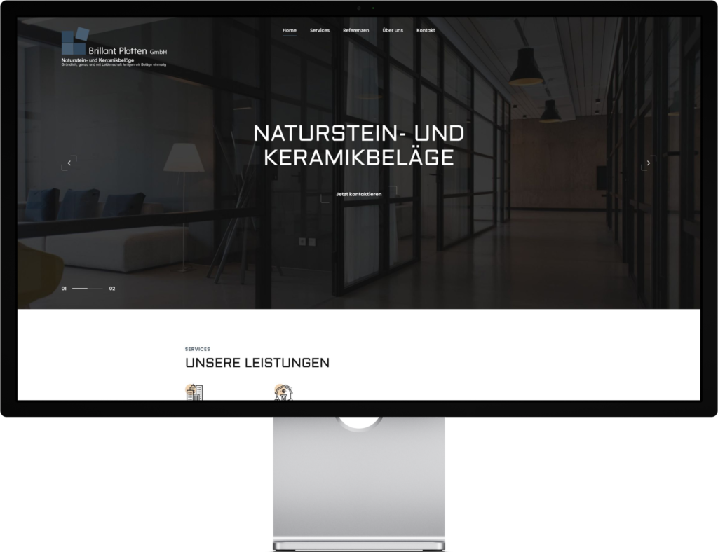 Webdesign für Brillant Platten GmbH – Naturstein- und Keramikbeläge